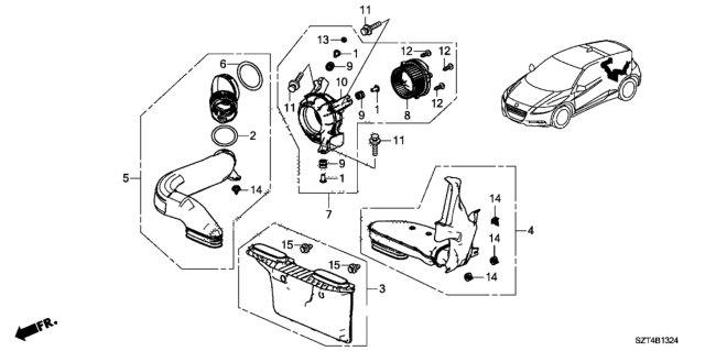 IMA IPU Cooling Unit - 2011 Honda CR-Z 3 Door EX KA 6MT