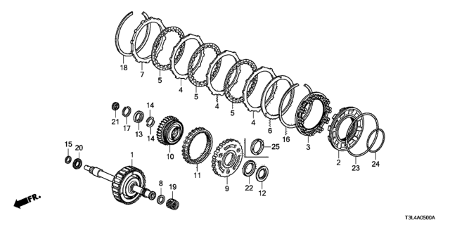 2015 Honda Accord Spring, Reverse Brake Disk Diagram for 22546-5LJ-003