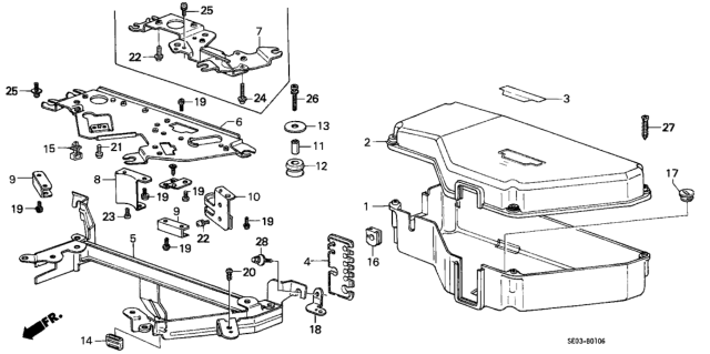 1987 Honda Accord Bracket, FRequency Solenoid Valve Diagram for 36040-PJ0-661