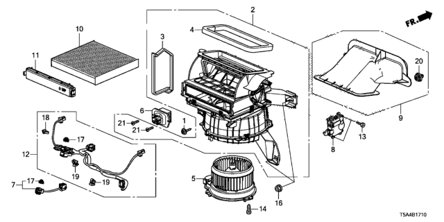 2018 Honda Fit Duct Assy., In. Diagram for 79810-T5R-A10