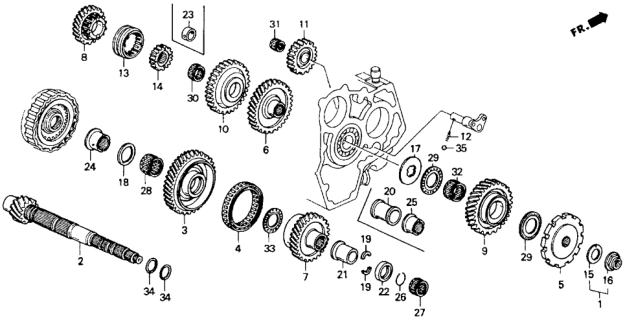 1993 Honda Accord Gear, Countershaft Third Diagram for 23451-PX4-000