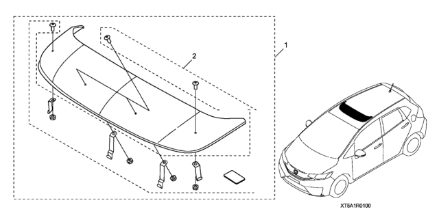 2020 Honda Fit 5 Door EX KA CVT Moonroof Visor Diagram