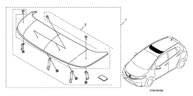 2019 Honda Fit Hardware Kit, Moonroof Diagram for 08R01-T5A-100R1