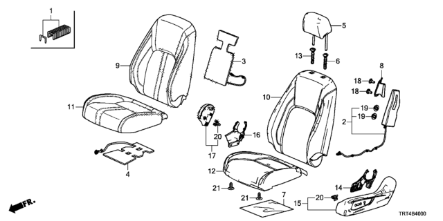 2021 Honda Clarity Fuel Cell Cover, Left Front *Yr488L* Diagram for 81531-TRT-A01ZC