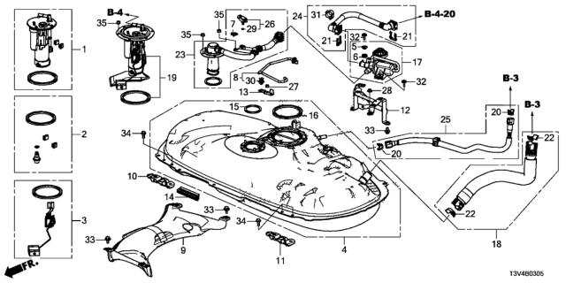 2014 Honda Accord Stay, Fuel Ground Diagram for 17530-T3V-L00