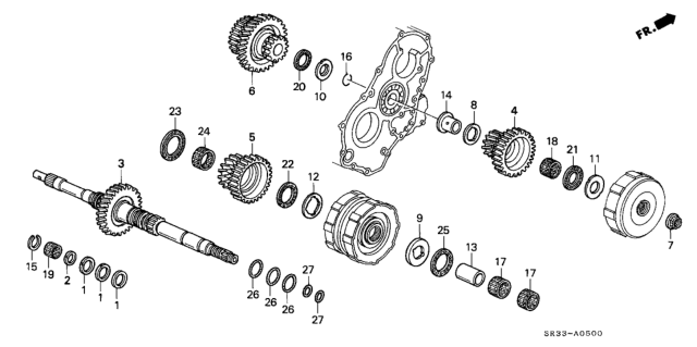 1994 Honda Civic 3 Door DX KA 4AT AT Mainshaft Diagram