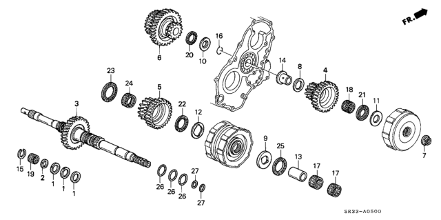 1993 Honda Civic AT Mainshaft Diagram