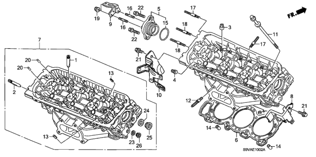 2008 Honda Pilot Rear Cylinder Head Diagram