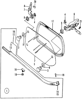 1975 Honda Civic Quarter Window Diagram