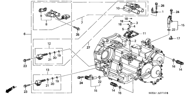 2001 Honda Odyssey Solenoid Set, Lock-Up Diagram for 28020-P7X-305