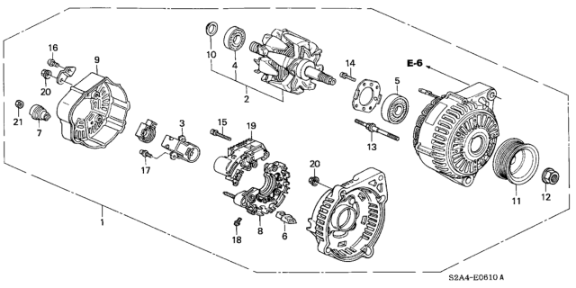 2007 Honda S2000 Alternator (Denso) Diagram