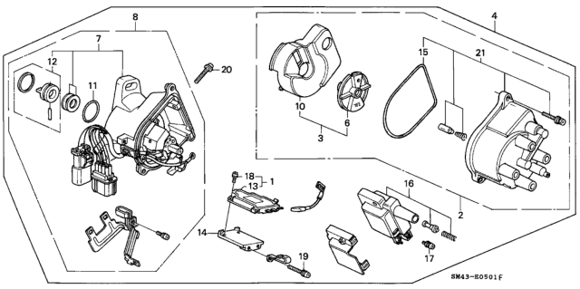 1991 Honda Accord Cover, LEAk Diagram for 30107-P08-006