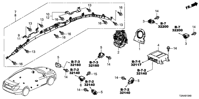 2017 Honda Accord SRS Unit Diagram