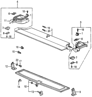 1985 Honda Accord Plate, Shelf Lock Diagram for 83893-SA5-000