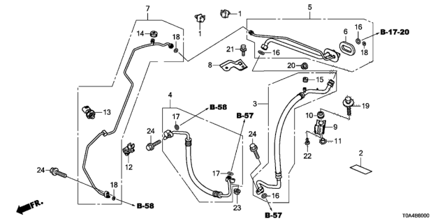 2012 Honda CR-V Label, Air Conditioner Caution Diagram for 80050-T0A-H00