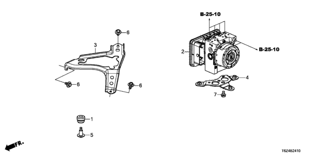 2019 Honda Ridgeline Modulator Assembly, Vsa (Rewritable) Diagram for 57111-T6Z-A04