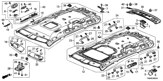 2012 Honda Odyssey Roof Lining Diagram