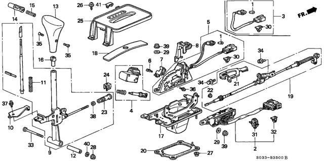 1998 Honda Civic 3 Door CX KA 4AT Select Lever Diagram