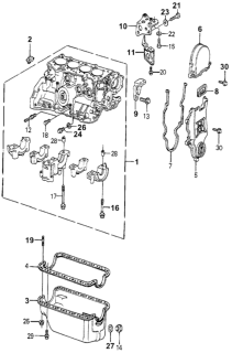 1983 Honda Accord Cylinder Block - Oil Pan Diagram