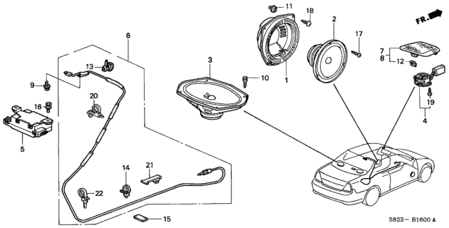 1999 Honda Accord Radio Antenna - Speaker Diagram