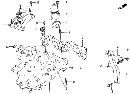 1985 Honda Civic 5 Door DX KA 5MT Intake Manifold Diagram