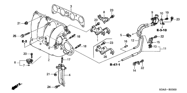 2005 Honda Accord Intake Manifold (L4) Diagram