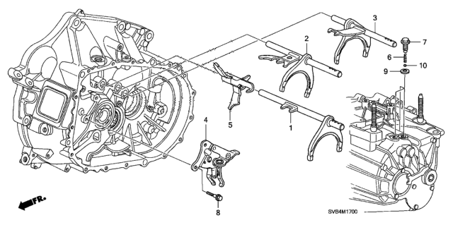 2011 Honda Civic 2 Door SI KA 6MT MT Shift Fork (2.0L) Diagram