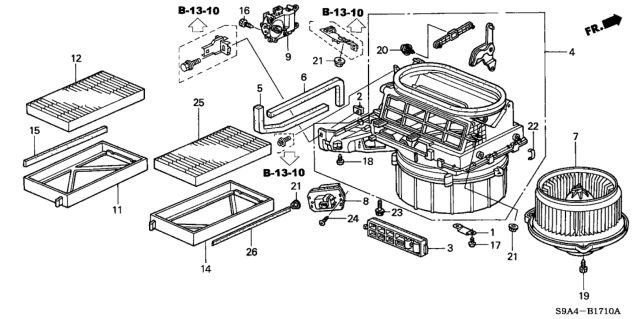 2004 Honda CR-V Bracket, Cover (Lower) Diagram for 79102-SCA-A01