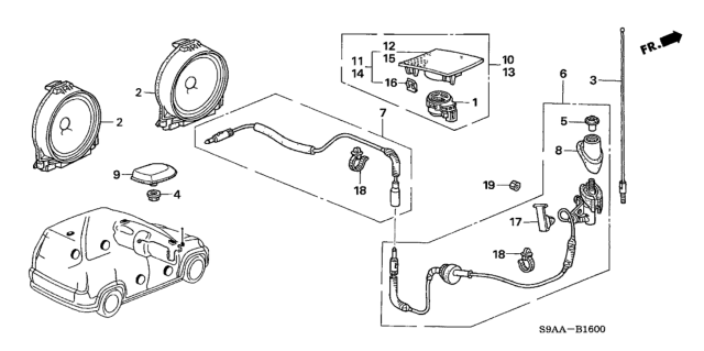 2006 Honda CR-V Antenna - Speaker Diagram