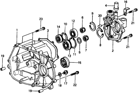 1977 Honda Civic 2 Door ** (1500) KA 4MT 4MT Transmission Housing Diagram