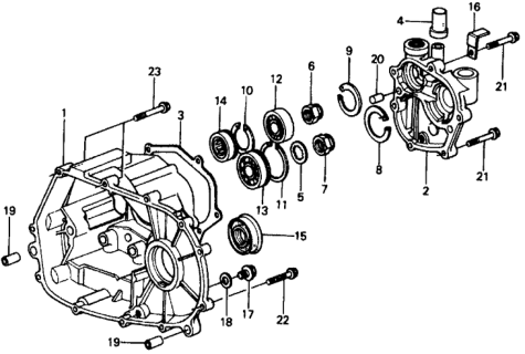 1977 Honda Civic 4MT Transmission Housing Diagram