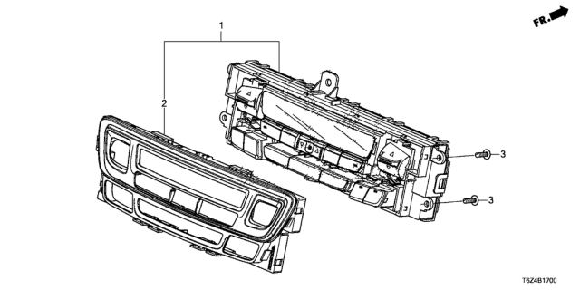 2021 Honda Ridgeline A/C Air Conditioner Control (Front) Diagram