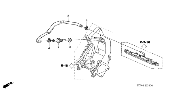2004 Honda Accord 2 Door EX KA 5MT Breather Tube (L4) Diagram