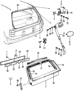 1975 Honda Civic 3 Door ** (1200) ** HMT Tailgate Diagram