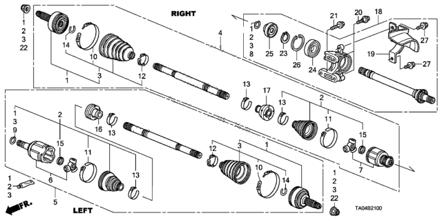 2010 Honda Accord Driveshaft - Half Shaft (L4) Diagram