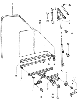 1982 Honda Civic 5 Door ** (WAGOVAN) KA HMT Door Window Diagram
