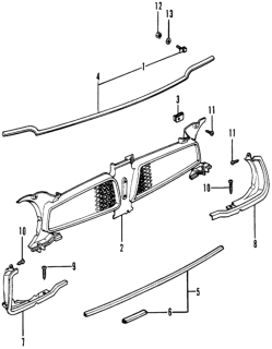 1975 Honda Civic Molding, FR. (Lower) Diagram for 62325-634-661