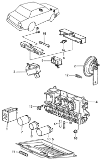 1981 Honda Civic Horn Assembly (Low) Diagram for 38100-SA0-013