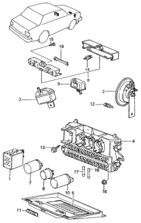 1981 Honda Civic Relay, Turn Signal (Front-2104) (Mitsuba) Diagram for 38300-692-672