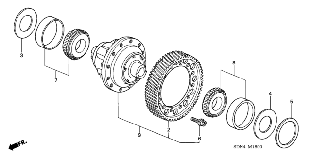 2005 Honda Accord Shim Ah (81MM) (2.98) Diagram for 41469-PYZ-000