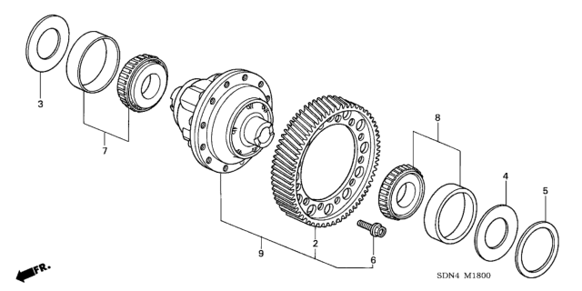 2005 Honda Accord Shim J (81MM) (2.29) Diagram for 41446-PYZ-000