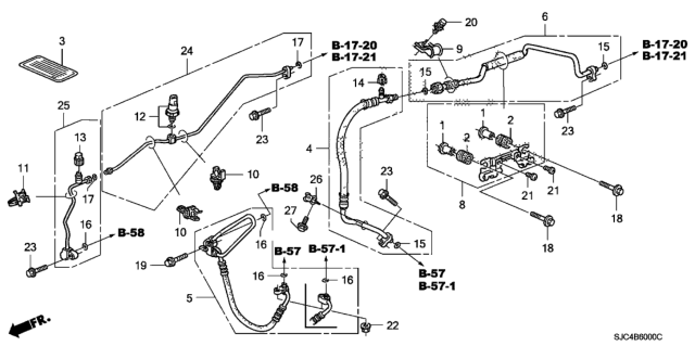 2007 Honda Ridgeline A/C Air Conditioner (Hoses - Pipes) Diagram