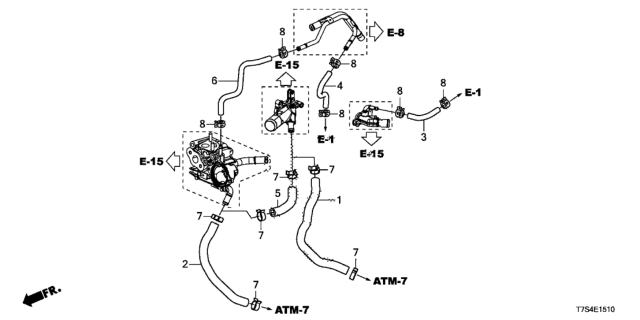 2017 Honda HR-V Water Hose Diagram