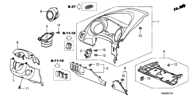 2009 Honda Fit Cover Assy., Driver (Lower) *NH167L* (GRAPHITE BLACK) Diagram for 77305-TF0-G21ZA