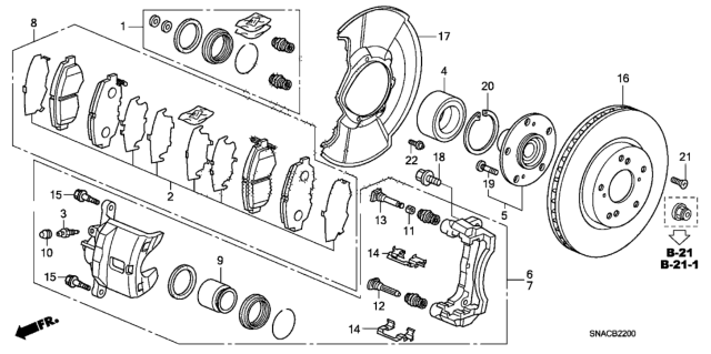 2010 Honda Civic Front Brake (1.8L) Diagram