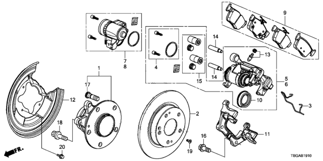 2020 Honda Civic Rear Brake Diagram