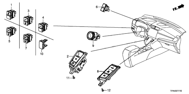 2020 Honda CR-V Hybrid 5 Door LX (HYBRID) KA CVT Switch Diagram