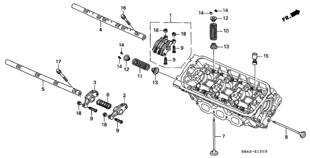 2002 Honda Accord Valve - Rocker Arm (Rear) (V6) Diagram