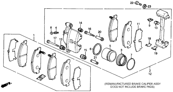 1988 Honda Civic Caliper Assembly, Driver Side (Akebono) Diagram for 45230-SH3-A05