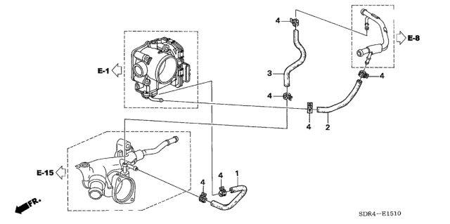 2007 Honda Accord Hybrid Water Hose Diagram